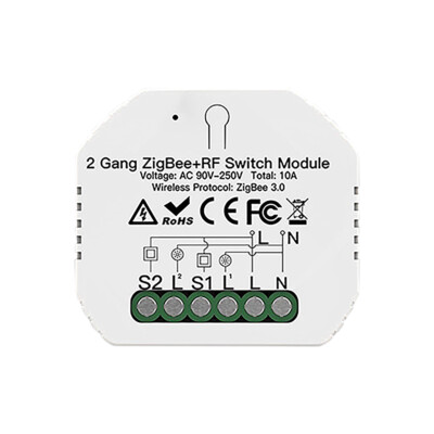 ZIGBEE Smart Switch Wireless Remote Control Home Automation Module 2way RF Panel
