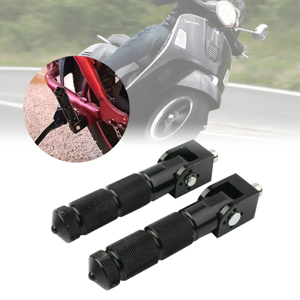 2pcs CNC Foldable Foot Pegs Footrests Universal For Motorcycle Bike Rear Pedals