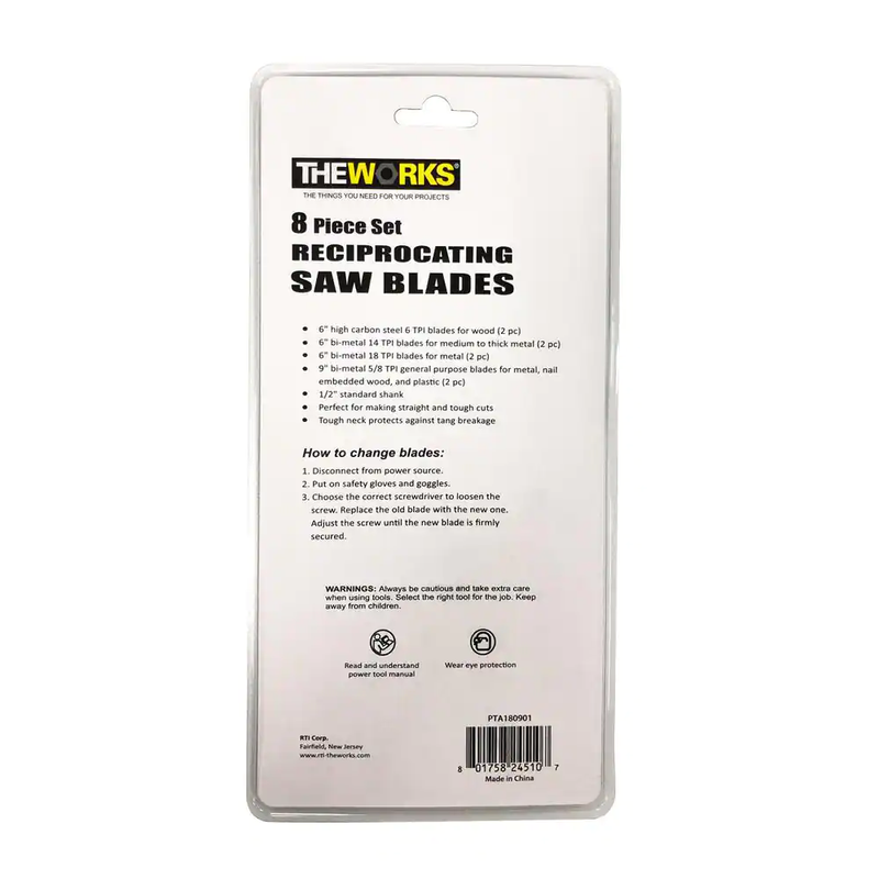 All-Purpose Reciprocating Saw Blade Set (8-Piece)