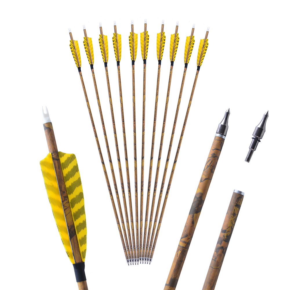 6/12 30" Carbon Arrows SP500 4" Feather Compound Recurve Bow Archery Hunting