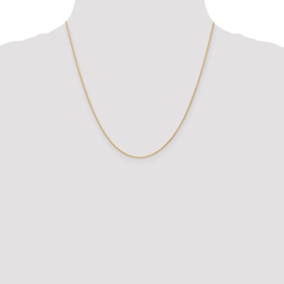 Pre-owned Superdealsforeverything Real 14kt Yellow Gold 20 Inch 1mm Round Parisian Wheat With Lobster Clasp Chain