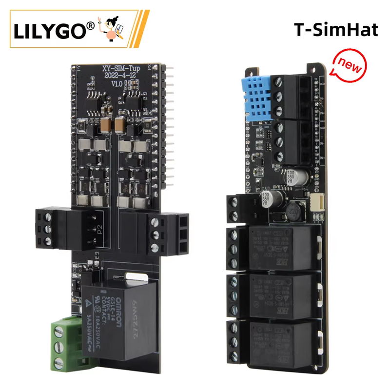 ® T-SimHat Expansion Board with CAN RS485 1/3-Way Relay DHT11 INA219 QMI8658 Com