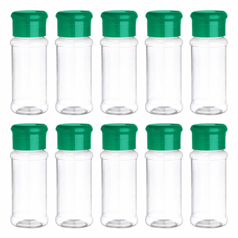 10/20pcs Plastic Salt Pepper Seasoning Jars Condiment Bottles Cruet Container Us