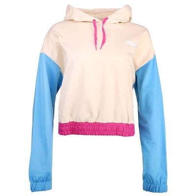 Пуловер с капюшоном и высокой талией Puma, женская бежевая повседневная верхняя одежда 53963816