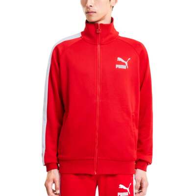 

Puma Iconic T7 Track Full Zip Jacket Mens Size  Повседневная спортивная верхняя одежда 5976, Красный, Puma Iconic T7 Track Full Zip Jacket