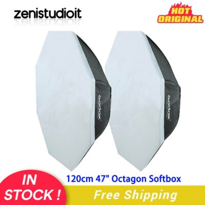 US 2Pcs Godox 120cm 47'' Octagon Softbox Bowens for Studio Strobe Flash Speedlite