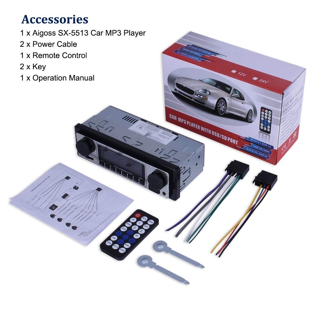 Car Stereo With Bluetooth Car Radio With Usb Sd Aux Port 4 X