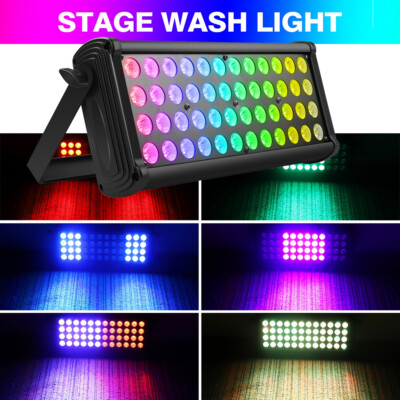 U`King 80W RGB 48 LED Wall Washer Stage Light Bar Strobe DMX Party Disco Show
