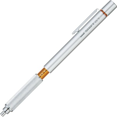 Uni M71010.26 Shift Pipe Lock Drafting 0.7mm Pencil, Silver Body with Oran 0.7mm