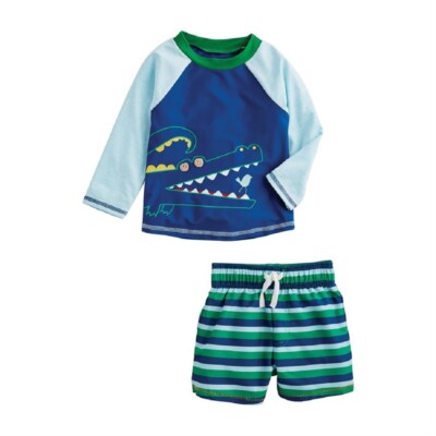 Mud Pie E1 Baby Alligator Rash Guard & Swim Trunks 11020066 Choose Size