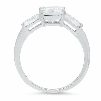 Pre-owned Pucci 1.62 Ct Emerald Baguette Solitaire Engagement Bridal Wedding Ring 14k White Gold In White/colorless