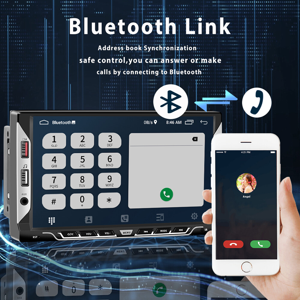 7" Double 2DIN Android 13 Car Stereo Apple Carplay GPS WIFI USB Bluetooth Radio