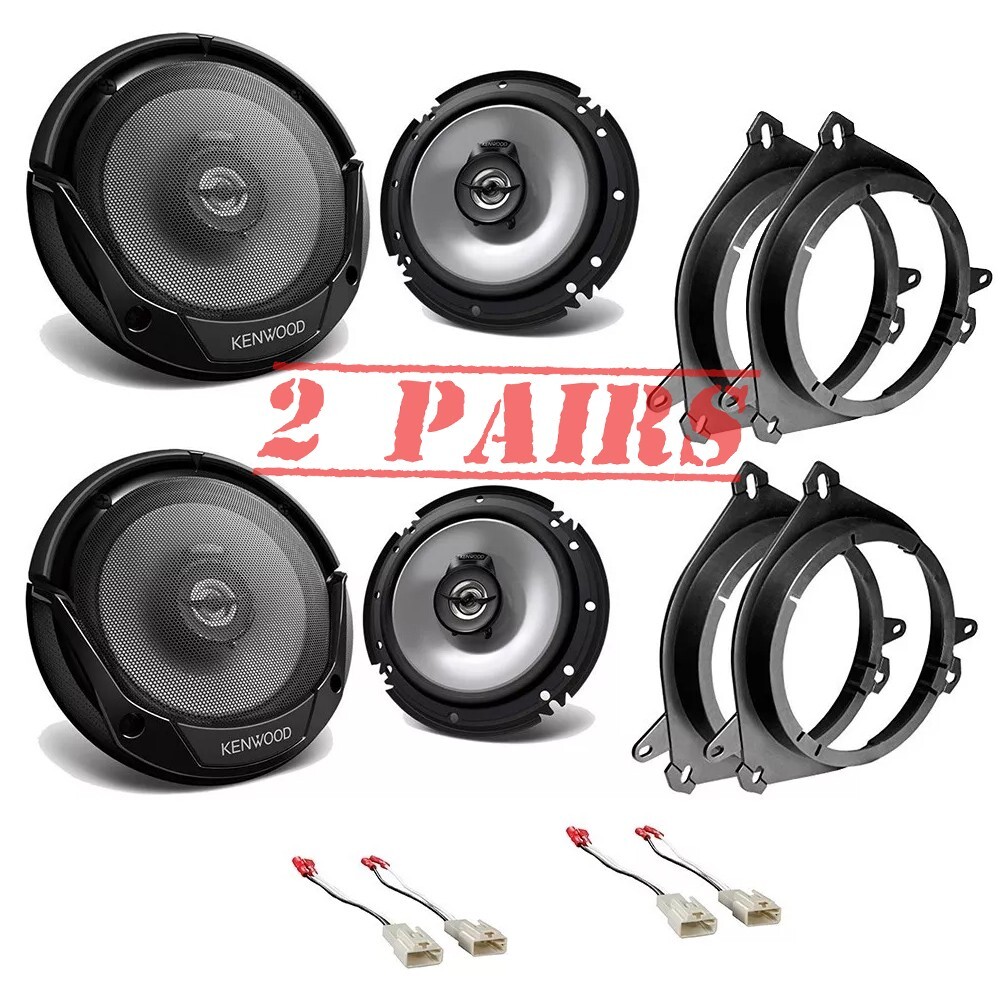 Kenwood 300 Watt 6.5” Front & Rear Replacement Car Speakers