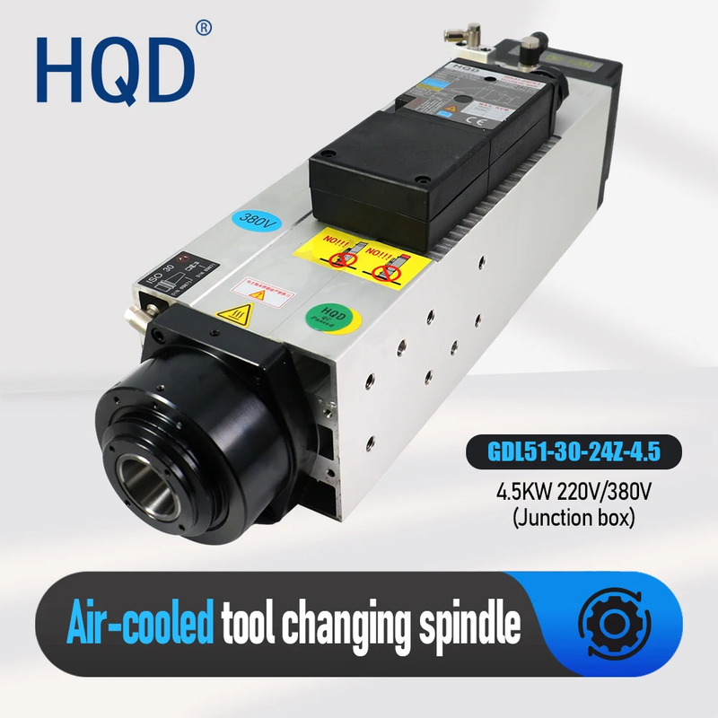 HQD ATC Spindle Motor 4500w For wood Aluminium soft metal ISO30 HSK63F 400-800hz