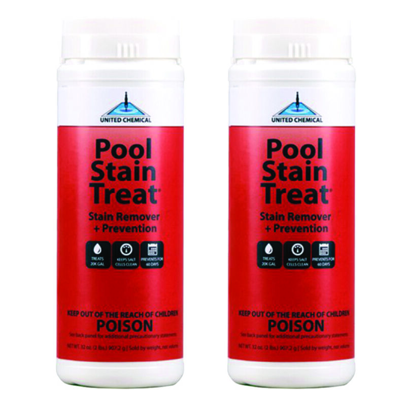 2 Pack United Chemical Pool Stain Treat Remove Stains From Swimming Pools & Spas