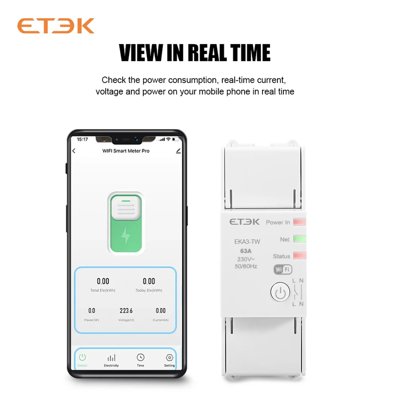 DIN Rail Solar System /EV Charger TUYA Smart Relay Relay 63A controls adjustable