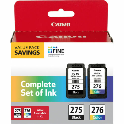 Canon PG-275/CL-276 Value Pack Ink Cartridges for PIXMA TS3520, TR4720 printers