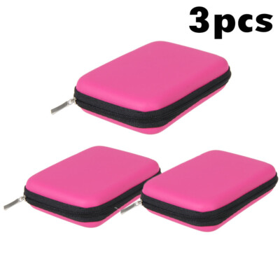 3pcs 2.5'' USB Hard Drive Disk HDD Pouch Bag Carry Case Earphone Storage Bag