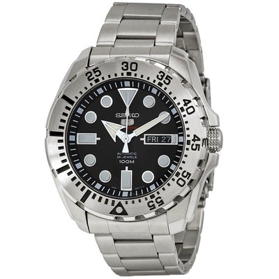 Pre-owned Seiko Men's Srp599j1 Analog Watch Automatic Stainless Steel Black Dial 44mm