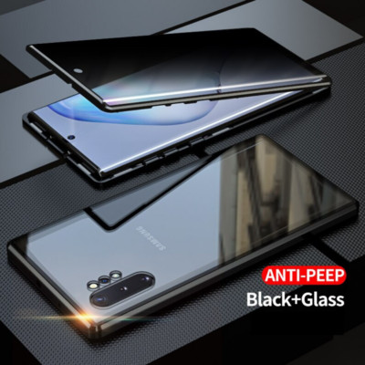 For Samsung Galaxy S24 S23 Ultra S22 Plus S21 360° Anti-Spy Magnetic Glass Case 
