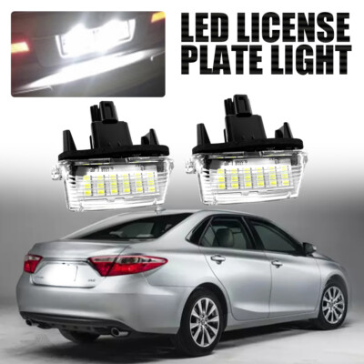 2PCS LED License Plate Light Tag Light 6000K For Toyota Vios 2014-2016