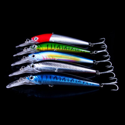 5PCS Lot 18cm/41g Minnow Sinking Fishing Lure Swimbait Bass Tackle Hard Bait