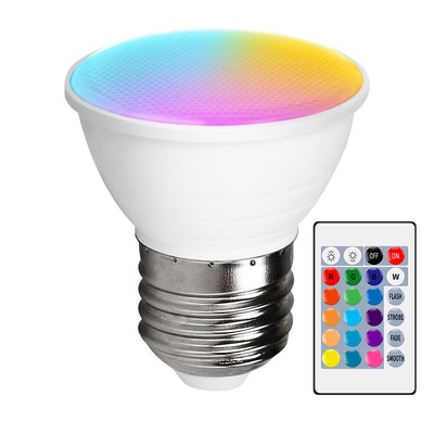 1-6pack RGB LED Light Bulb E14 E26 E27 GU10 MR16 Color Changing Dimmable Lamp US