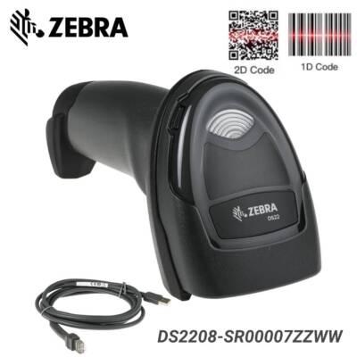 Zebra DS2208-SR00007ZZWW Wired 1D/2D Handheld Barcode Scanner Imager w USB Cable