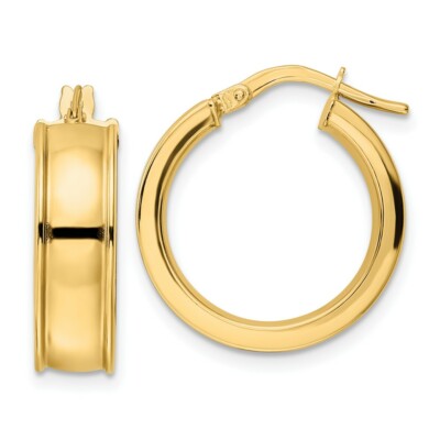 Pre-owned Superdealsforeverything Real 14kt Yellow Gold Polished Hoop Earrings