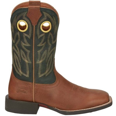 

Justin Boots Bowline TooledInlay Square Toe Cowboy Mens Brown, Green Casual Boo, Justin Boots Bowline TooledInlay Square Toe Cowboy