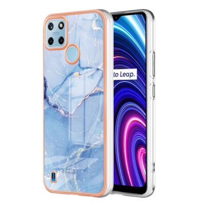 Shockproof Case For Realme C25Y Phone Protector Cover Marble Pattern