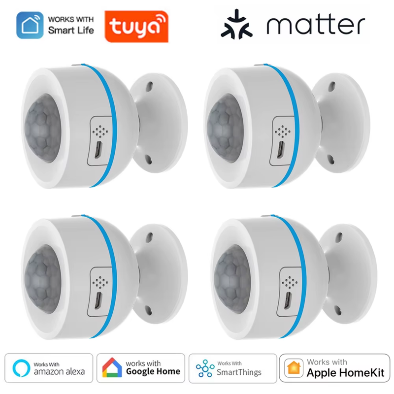Tuya Matter Thread Smart PIR Motion Sensor Wireless Human Body Motion Infrared D