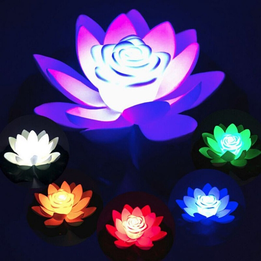 LED Lotus Flower Light Battery Powered Floating Garden ...