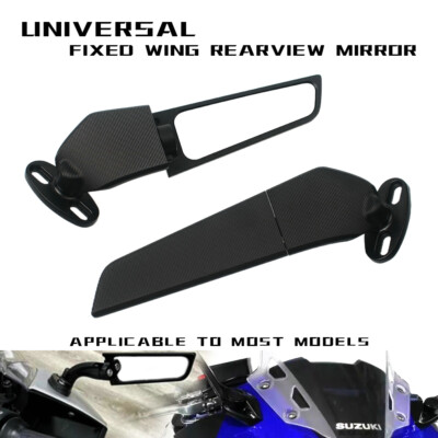 Rotating Stealth Rearview Side Mirror Winglet FOR KAWASAKI NINJA H2 H2R 300 250 