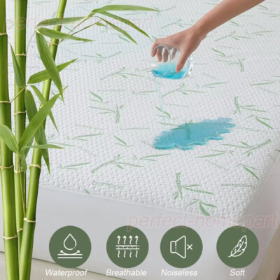 Bamboo Waterproof Mattress Protector Quilted Breathable Premium Mattress Cover