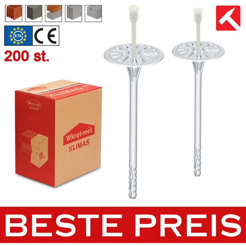 Kunststoff DÃ¤MmstoffdÃ¼Bel StyropordÃ¼Bel ThermodÃ¼Bel TellerdÃ¼Bel Ltx Ã8Ã10 (X200)