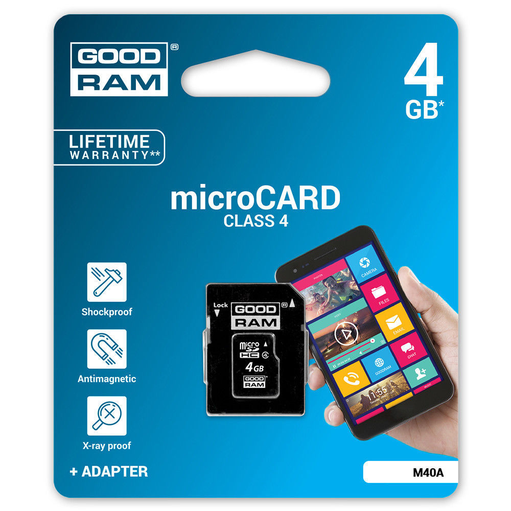Scheda Di Memoria Memory Card Micro SD Microsd 4GB + Adattatore Sd Classe 4 linq