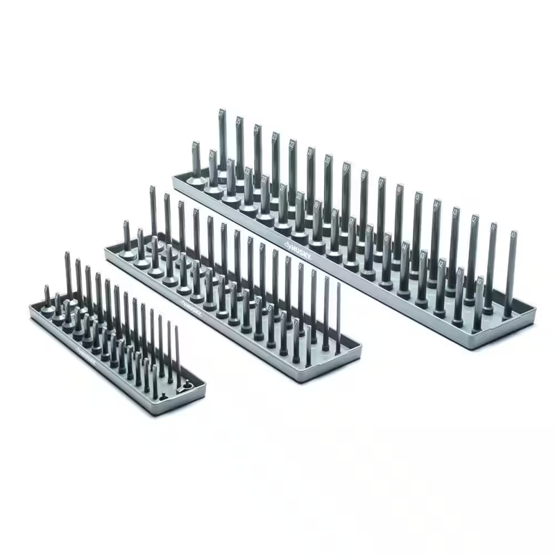 Husky Socket Organizer Rack Set SAE Metric 6 Piece Tool Storage Holder