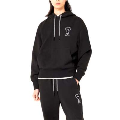 

Puma Ami X Logo Pullover Hoodie Mens Black Casual Athletic Outerwear 53623101, Черный, Puma Ami X Logo Pullover Hoodie