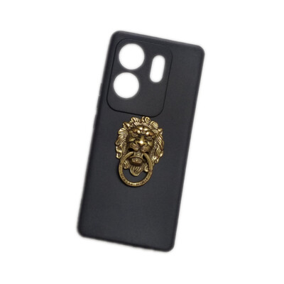 For Infinix Zero 30 4G X6731B 3D Lion Finger Ring Stand Holder Soft TPU Cover