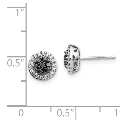 Pre-owned Goldia 14k White Gold Black/white Diamond Earrings