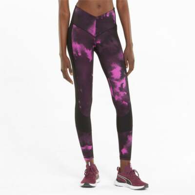 

Леггинсы для тренировок с высокой талией Puma Eversculpt Printed High Waist 78 Womens Purple Athletic C, Фиолетовый, Puma Eversculpt Printed High Waist 78 Training Leggings
