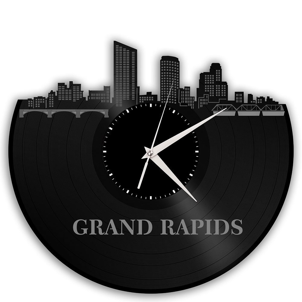 Grand Rapids Vinyl Wall Clock Cityscape Travel Gift Home Room Office