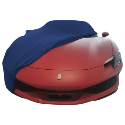 Indoor car cover fits Ferrari 296 GTB bespoke Le Mans Blue cover Without mirr...