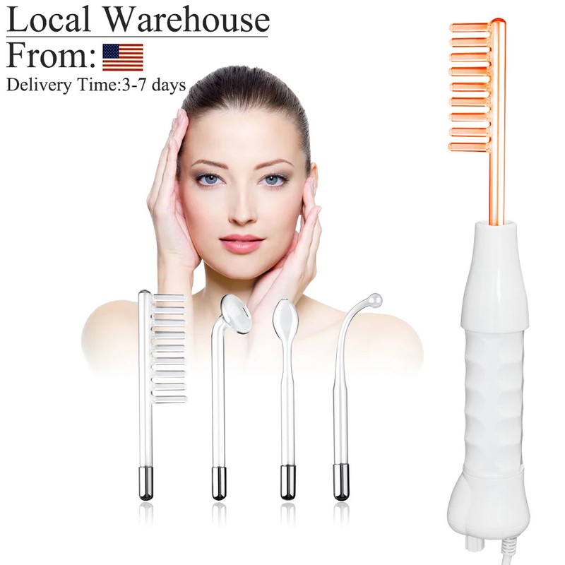 4 in 1 High Frequency Facial Wand Electrode Tube Skin Care Spa Acne Wrinkle Tool