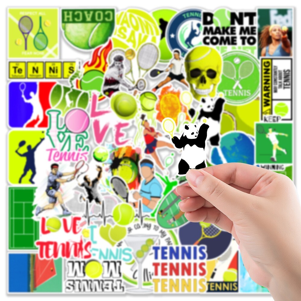 50pcs Waterproof Stickers Tennis Sports Luggage Phone Laptop Car Water Bottle