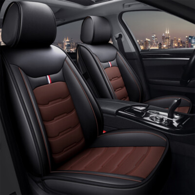 Universal Auto Car Seat Cover Full Set Leather Solid/Split Bench 2+3 Seat Cover