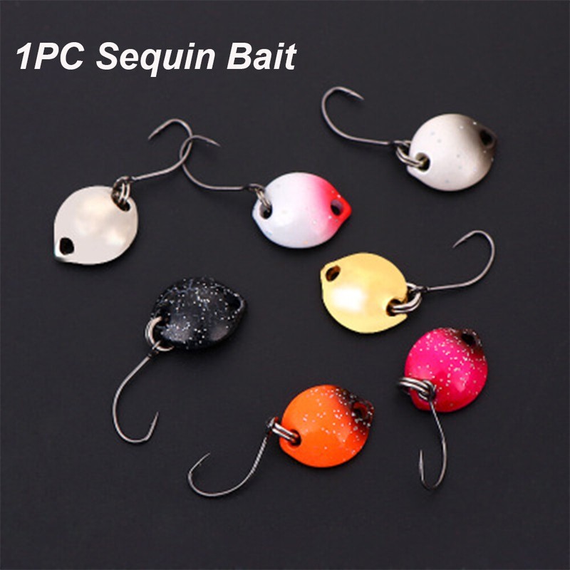 Noise Paillette Spoon Spinner Fishing Lures Feather Treble Hook Crank Bait