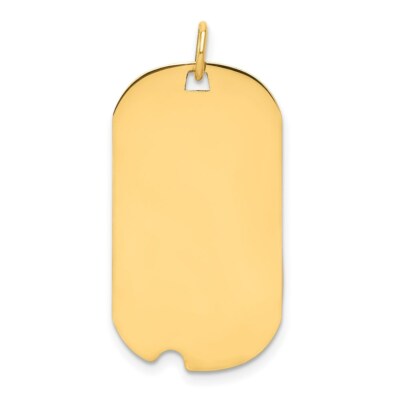 Pre-owned Skyjewelers Real 14kt Yellow Gold Plain .027 Gauge Engraveable Dog Tag W/notch Disc Charm