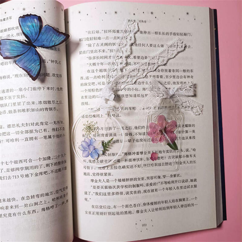 Buy 30Pcs DIY Clear Dried Flower Bookmarks Handmade Book Marks Glassware Stickers